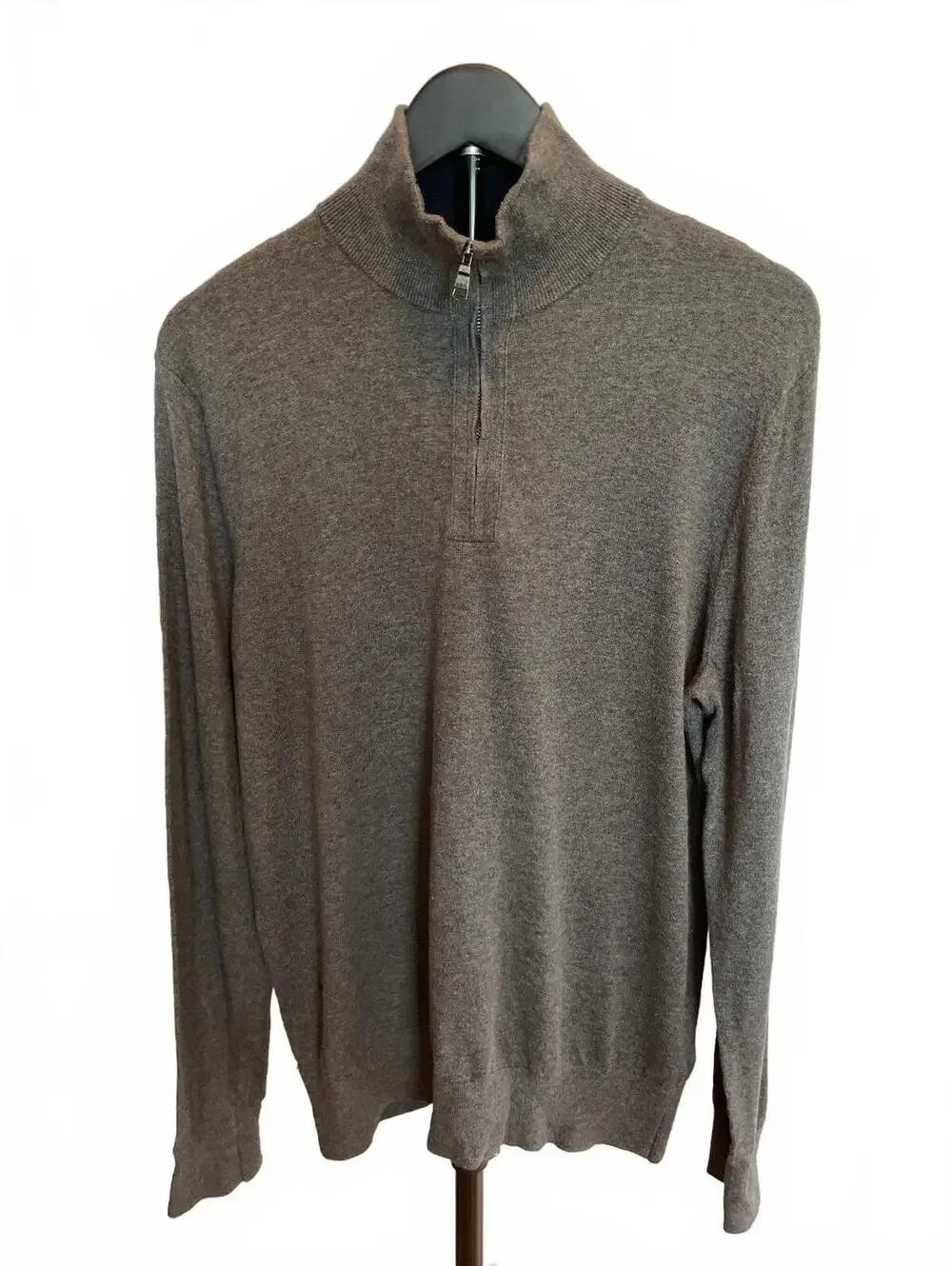 Banana Republic Men’s Gray Quarter Zip Mock Neck Sweater Large